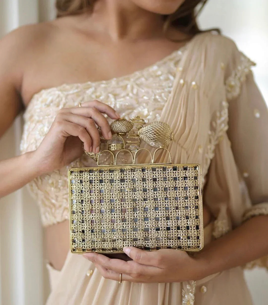 clutch for gold dress Gold Shell Clutch main image 0
