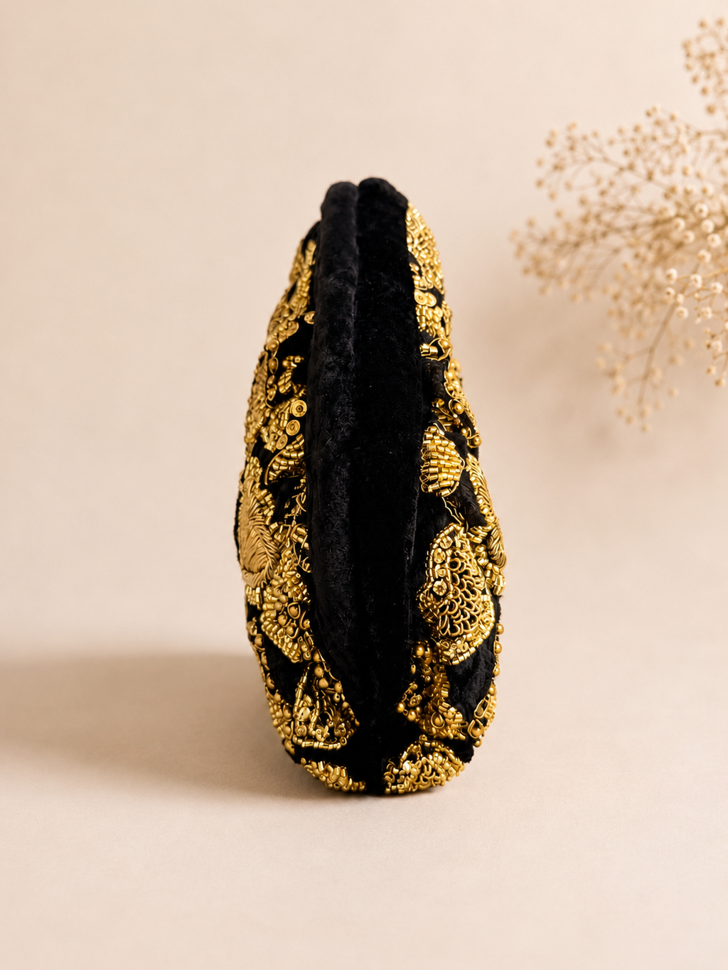 Black Velvet Heart Clutch