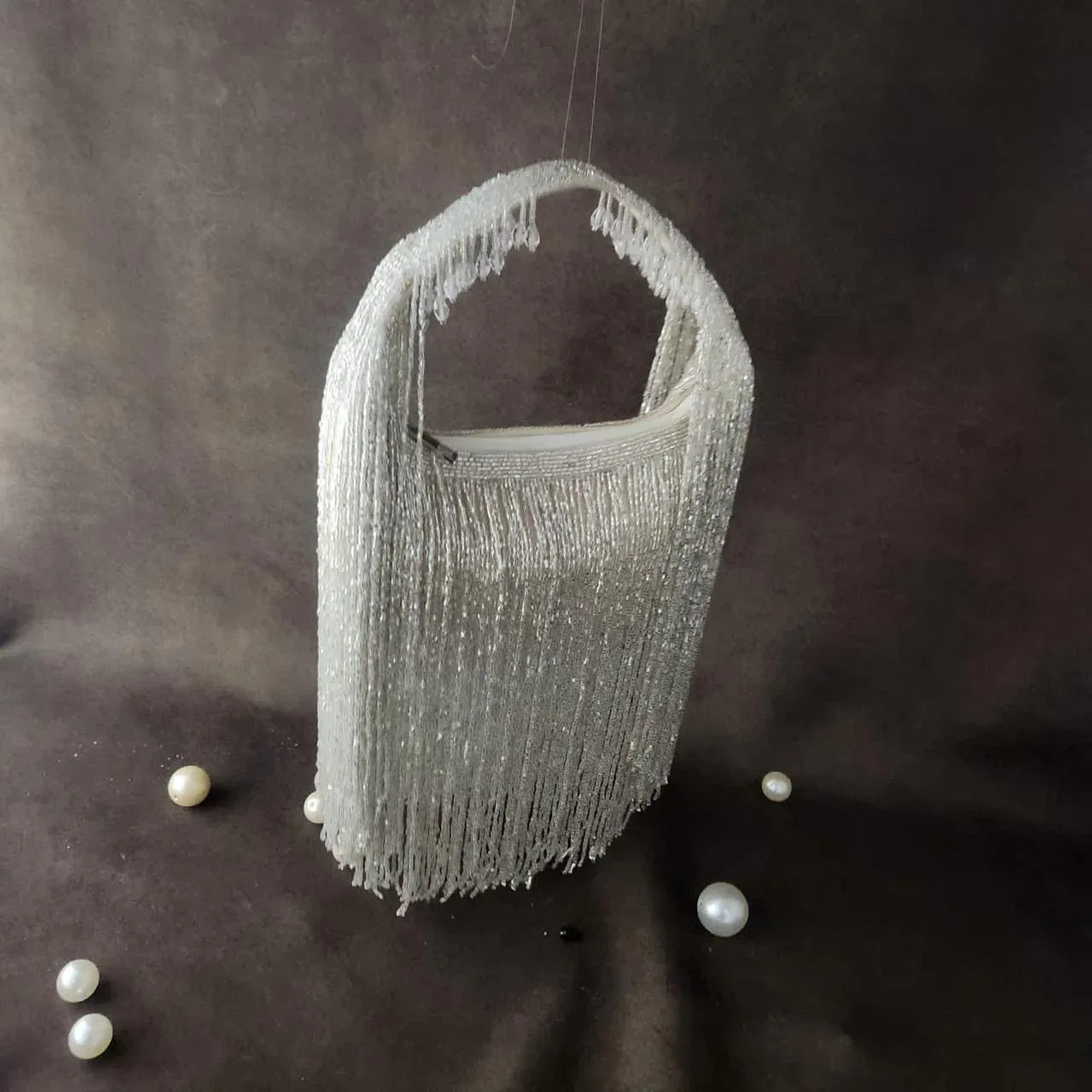 Silver Moon Fringe Bag