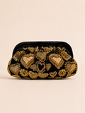 Black Velvet Heart Clutch
