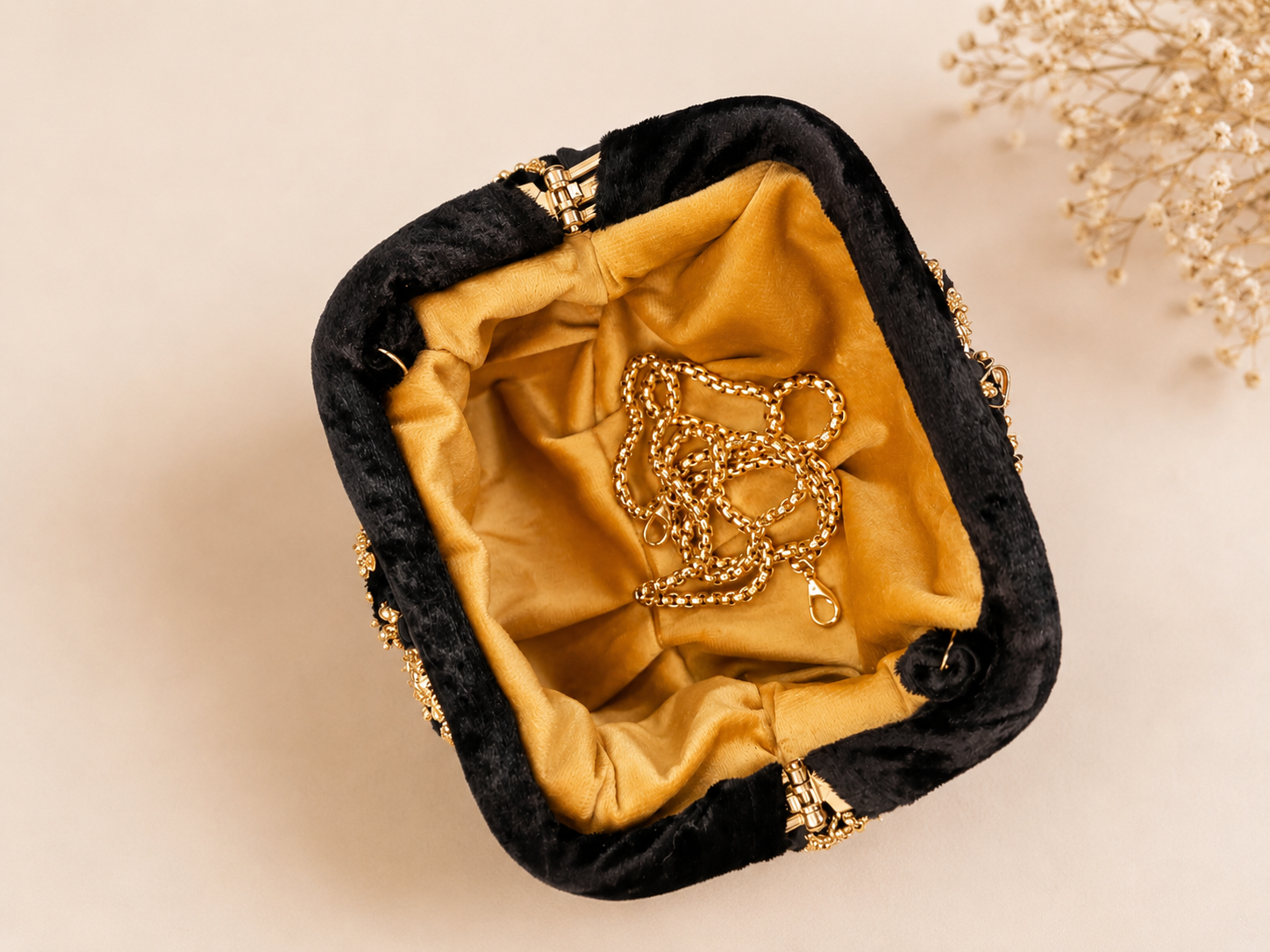 Black Velvet Heart Clutch