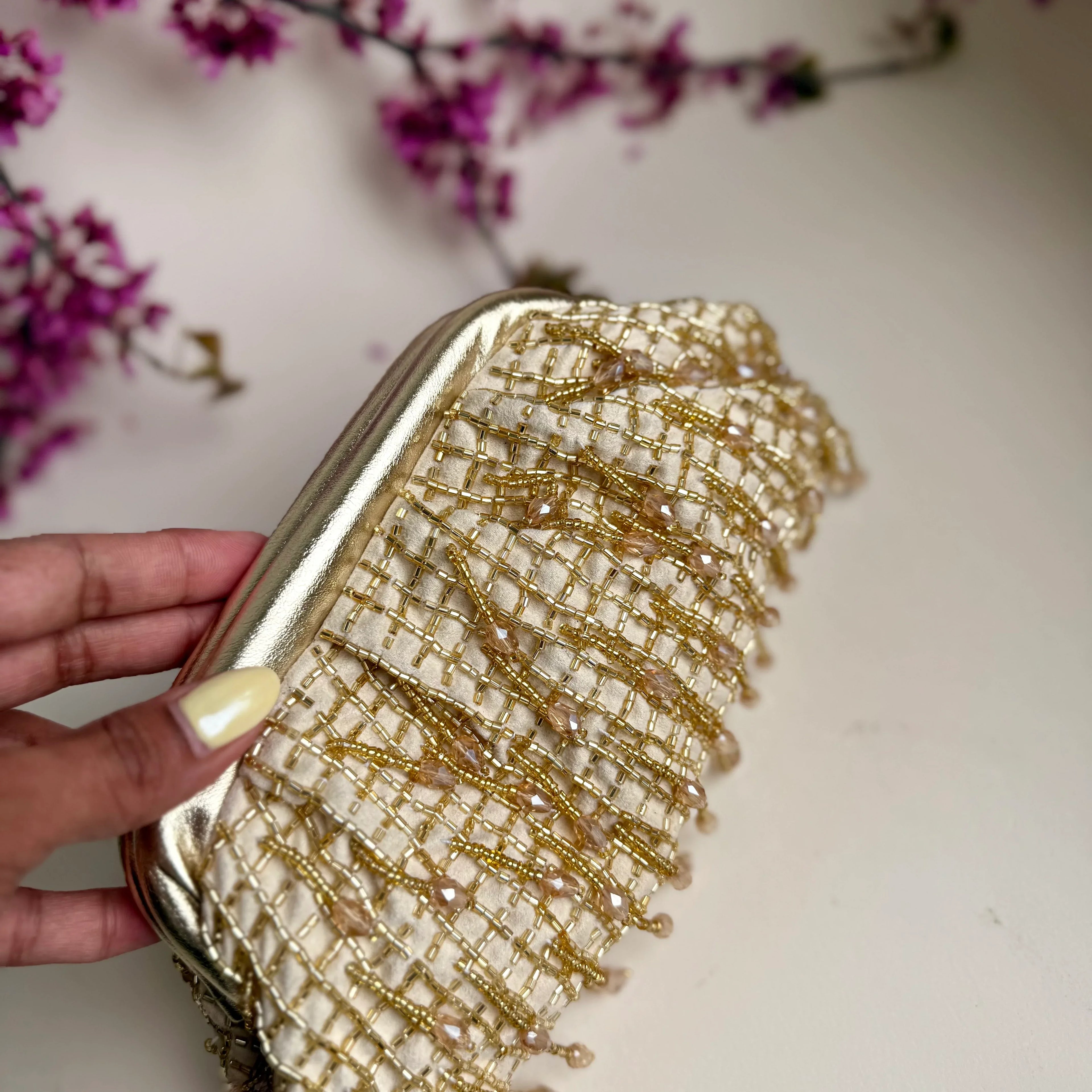 Ivory Dusk Cloud Clutch