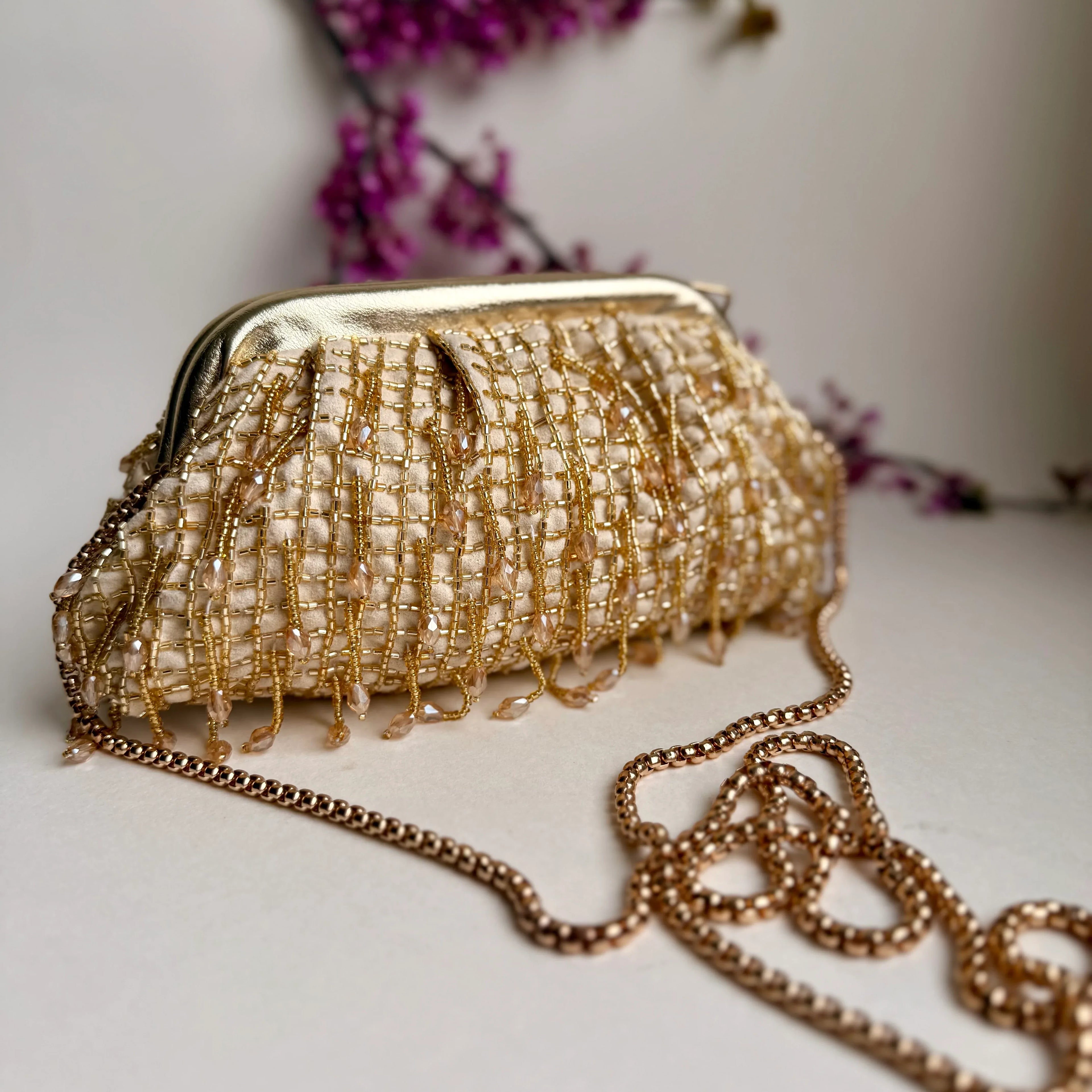 Ivory Dusk Cloud Clutch