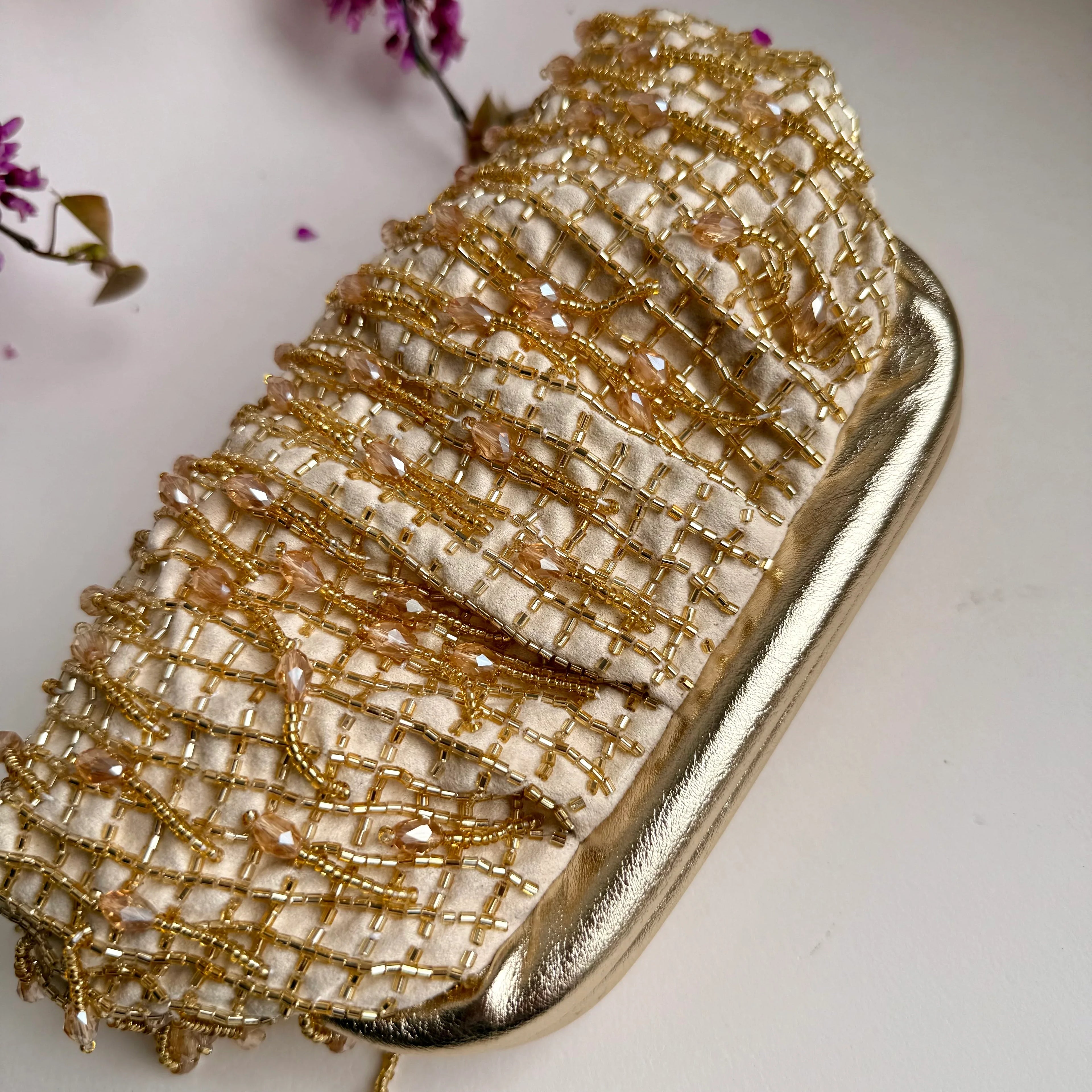 Ivory Dusk Cloud Clutch
