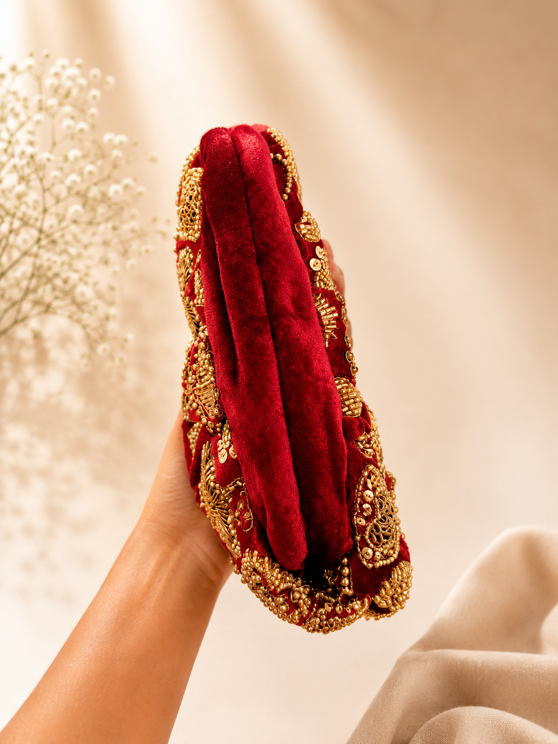 Amber Amour Velvet Clutch