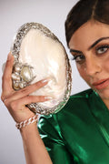 Silver Shell Clutch