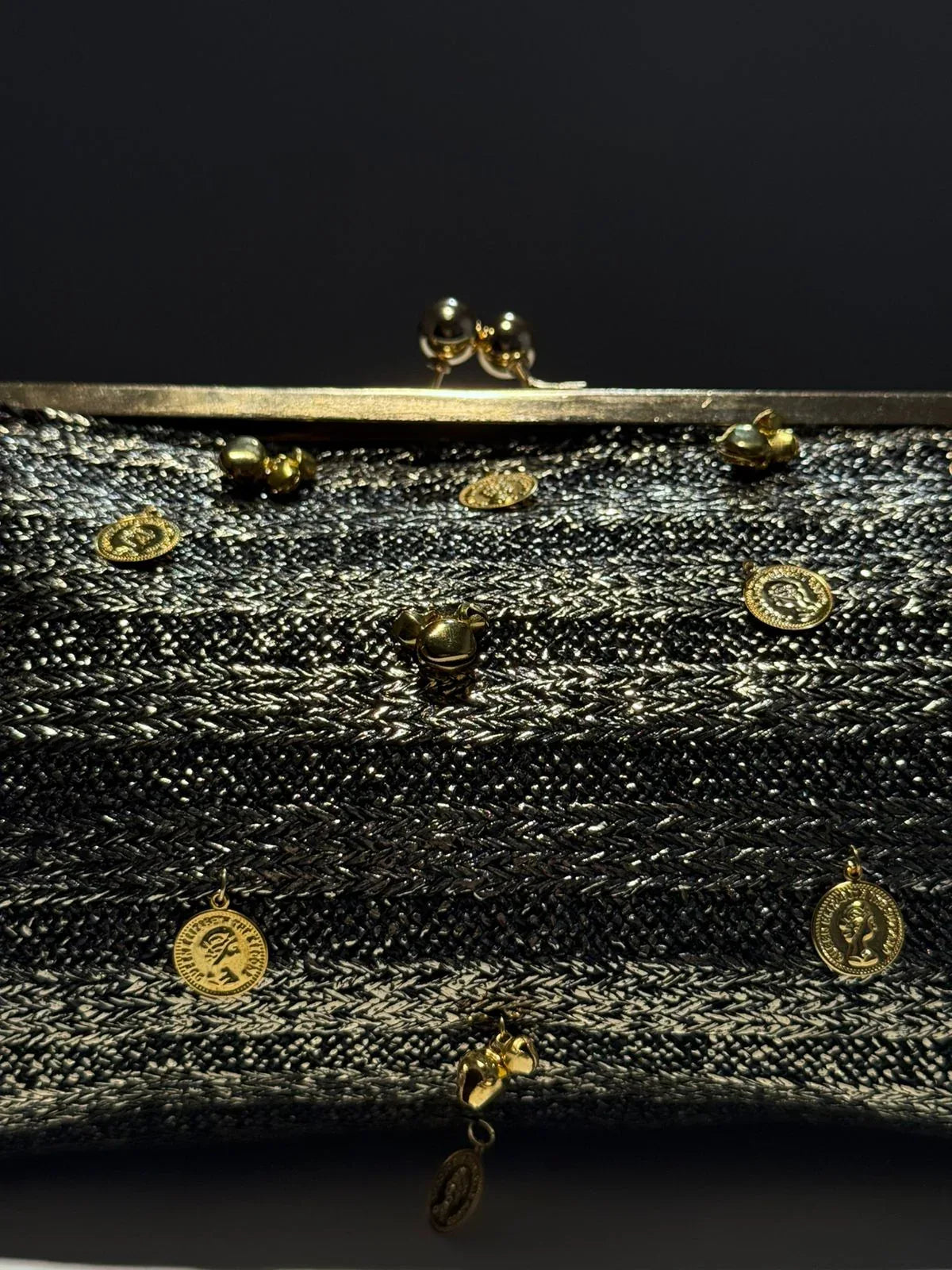 Noir Royale Kiss-Clip Oversized Clutch